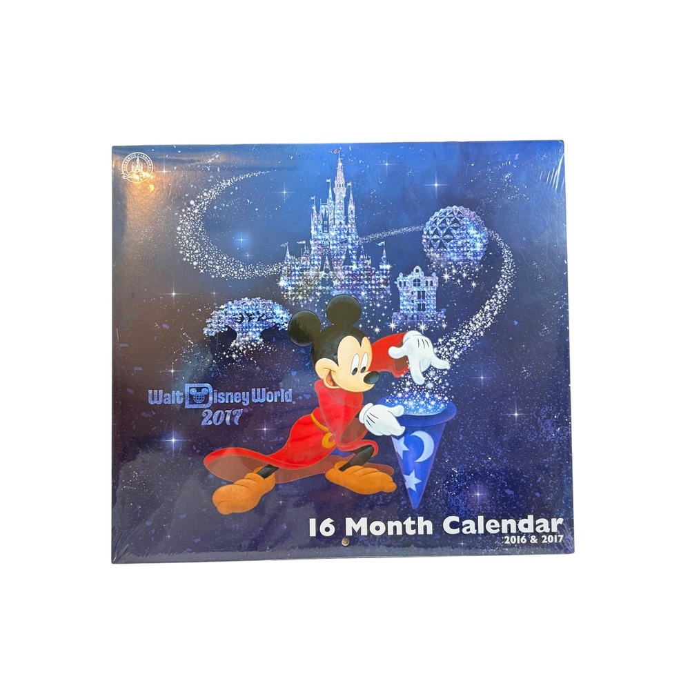 Walt Disney World 2017 16 Month Calendar Sorcerer Mickey Mouse New Sealed
